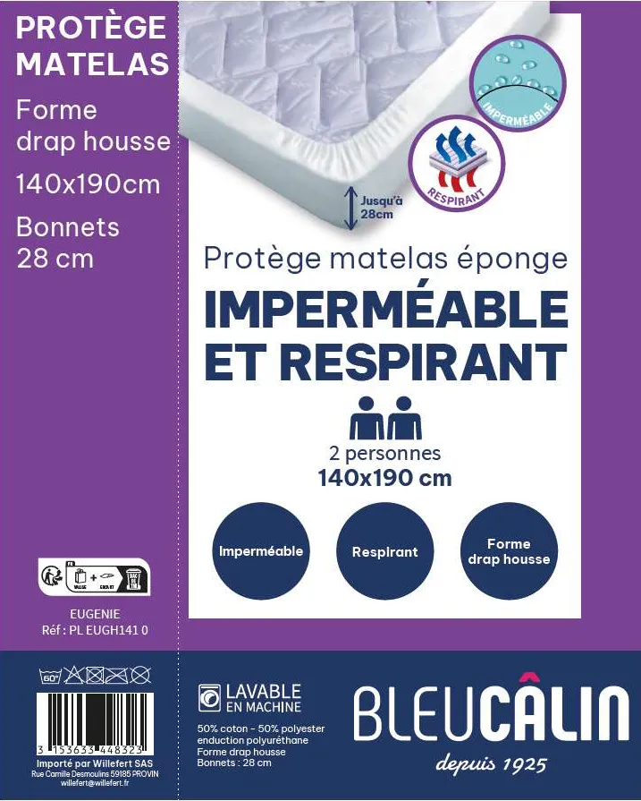 Eugénie (140x190 (lot de 8), Blanc)