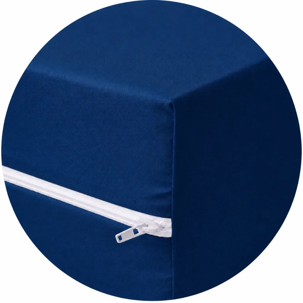 Housse SATIN bleu bi-extensible (Bleu bi-extensible, 70x190, 13 cm)