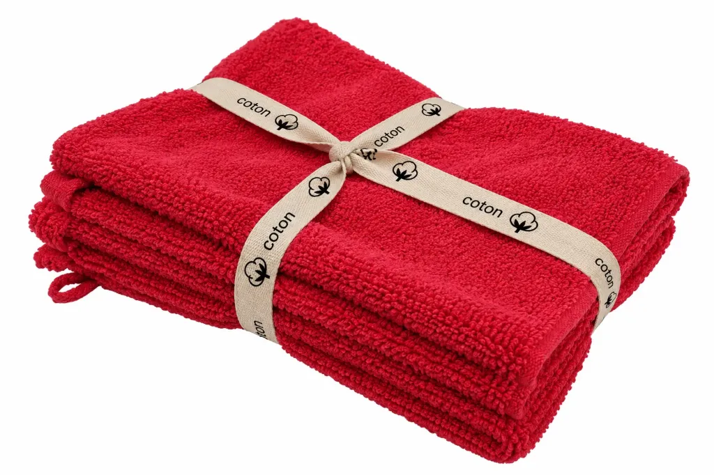 Gant de toilette microfibre (lot de 5) (Fuchsia, 10x15 cm)